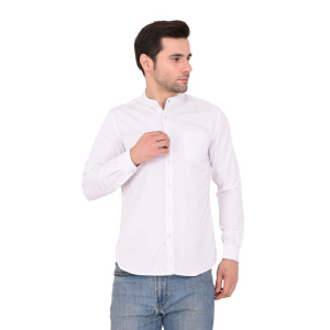 Men's Mandarin Collar (White) Shirts High Skyzz